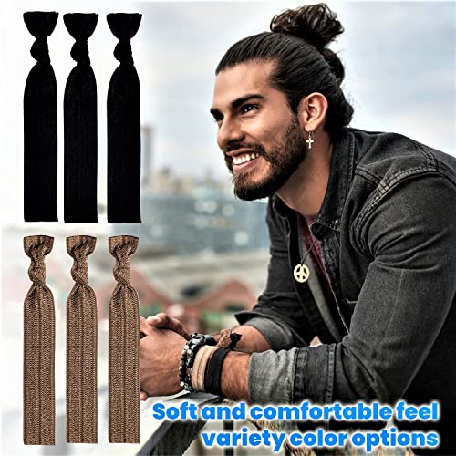 79STYLE 100pcs Elastic Hair Ties Ouchless No Pull Black Ribbon Hair Ties Ponytail Holders Bulk For Women Yoga Twist Fabric Hair Bands Hand Knotted Fold Over Solid Hair Accessory (Black) - Image 4