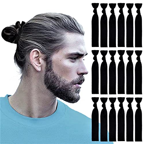 79STYLE 100pcs Elastic Hair Ties Ouchless No Pull Black Ribbon Hair Ties Ponytail Holders Bulk For Women Yoga Twist Fabric Hair Bands Hand Knotted Fold Over Solid Hair Accessory (Black) - Image 1