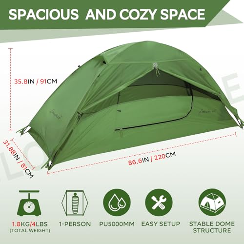 Clostnature Crux 1 Person Tent for Backpacking - Ultralight One Person Backpacking Tent, Hiking Tents for One Man, Solo, Single Person - Image 2