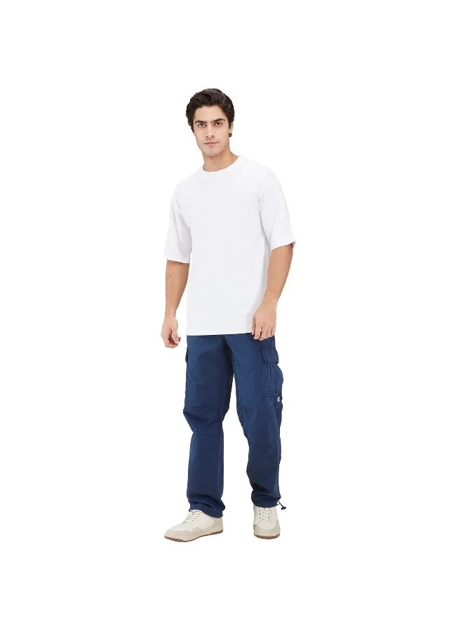 بيينغ هيومان Mens White Round Neck Short Sleeve T-Shirt