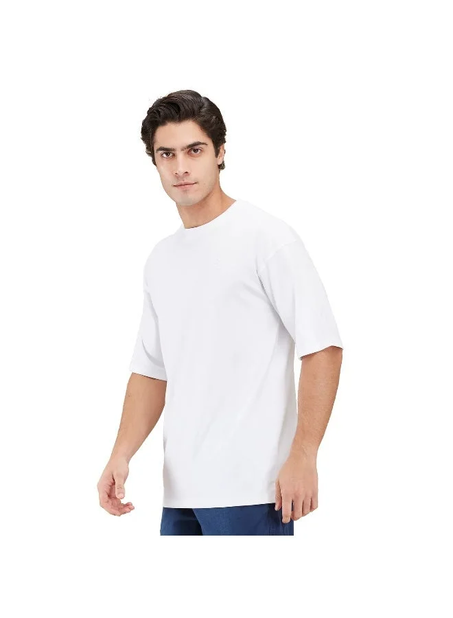بيينغ هيومان Mens White Round Neck Short Sleeve T-Shirt