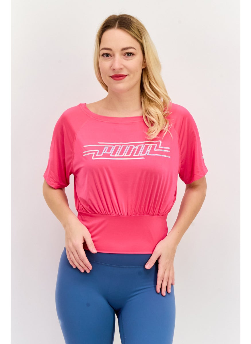 PUMA Women Sportswear Fit Short Sleeve Training Top, Pink  - Image 1
