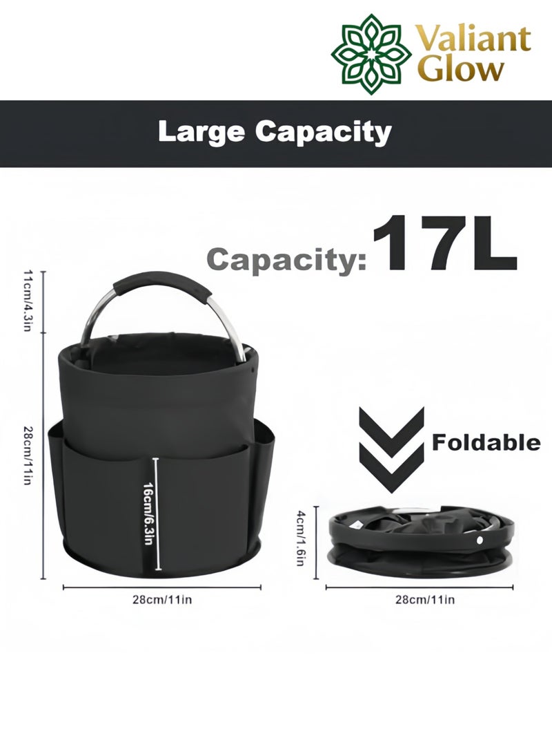 Valiant Glow The Valiant Glow 17-liter foldable tool storage bag is suitable for outdoor camping, gardening and harvesting, laundry storage, home and bathroom organization, and storing toiletries. - Image 2