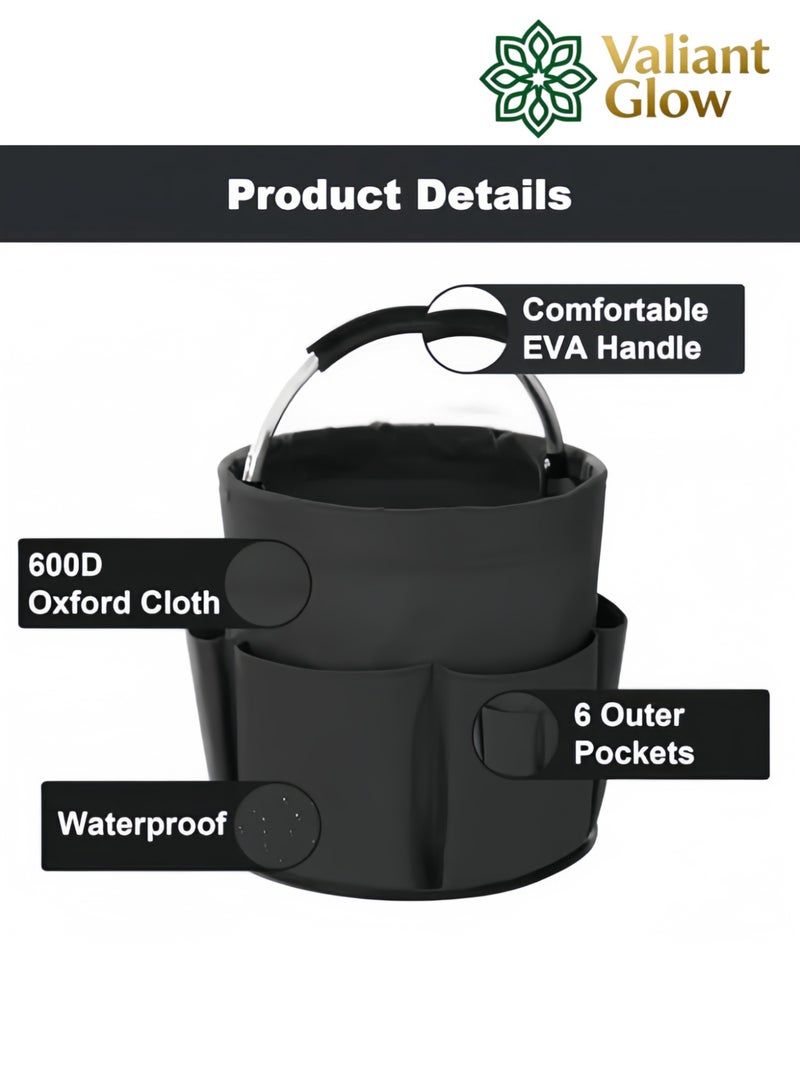 Valiant Glow The Valiant Glow 17-liter foldable tool storage bag is suitable for outdoor camping, gardening and harvesting, laundry storage, home and bathroom organization, and storing toiletries. - Image 4