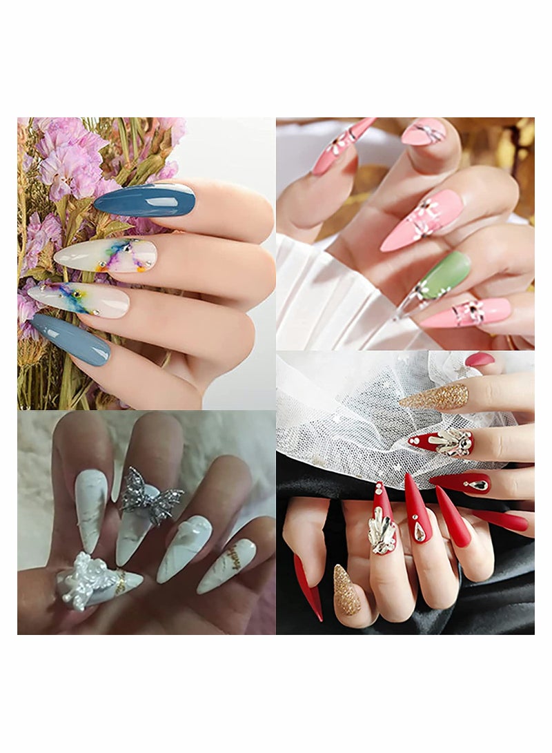 Excefore Clear Acrylic Nail Tips Full Cover Fake Nails - Image 2