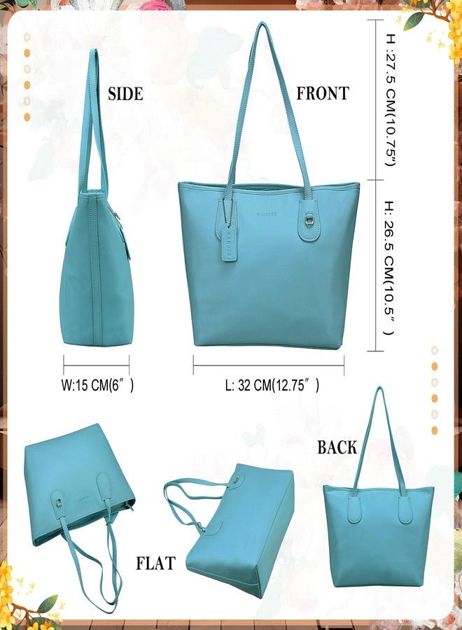Banuce Soft Leather Tote Bag for Women Shoulder Satchel Purses and Handbags Hobo Bag Large Capacity Lightweight Blue - Image 5