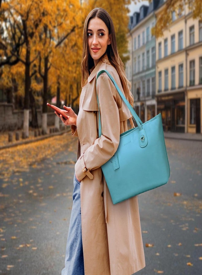 Banuce Soft Leather Tote Bag for Women Shoulder Satchel Purses and Handbags Hobo Bag Large Capacity Lightweight Blue - Image 2