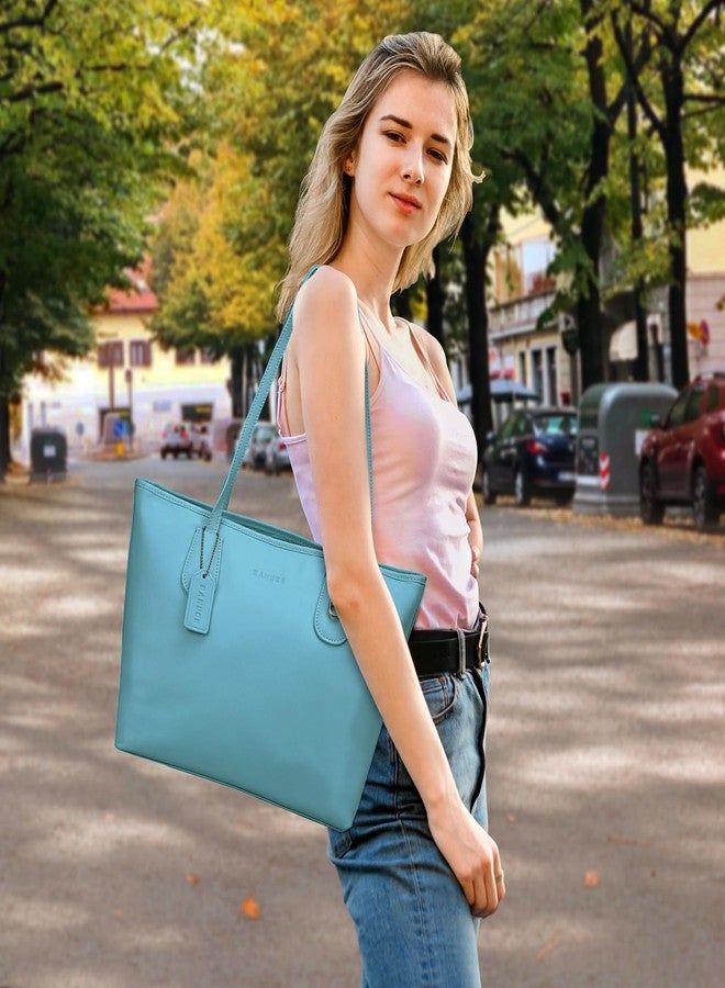 Banuce Soft Leather Tote Bag for Women Shoulder Satchel Purses and Handbags Hobo Bag Large Capacity Lightweight Blue - Image 4