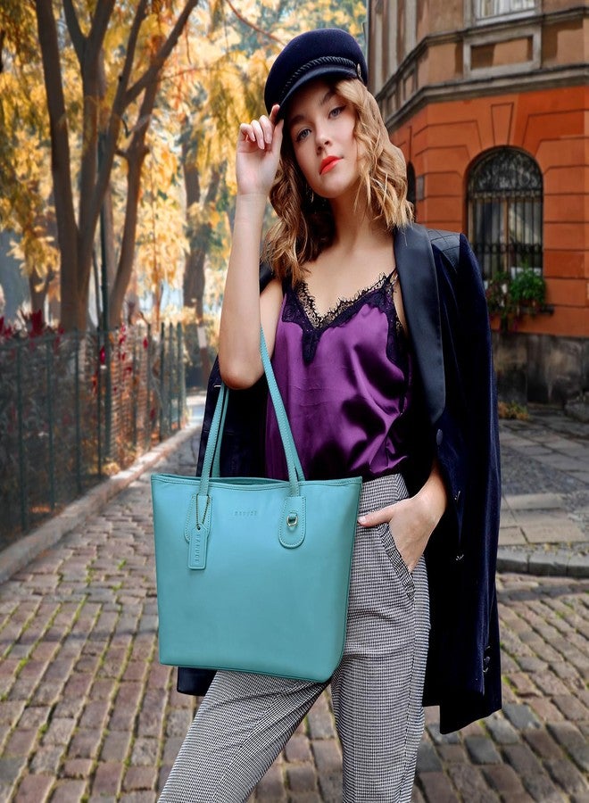 Banuce Soft Leather Tote Bag for Women Shoulder Satchel Purses and Handbags Hobo Bag Large Capacity Lightweight Blue - Image 3