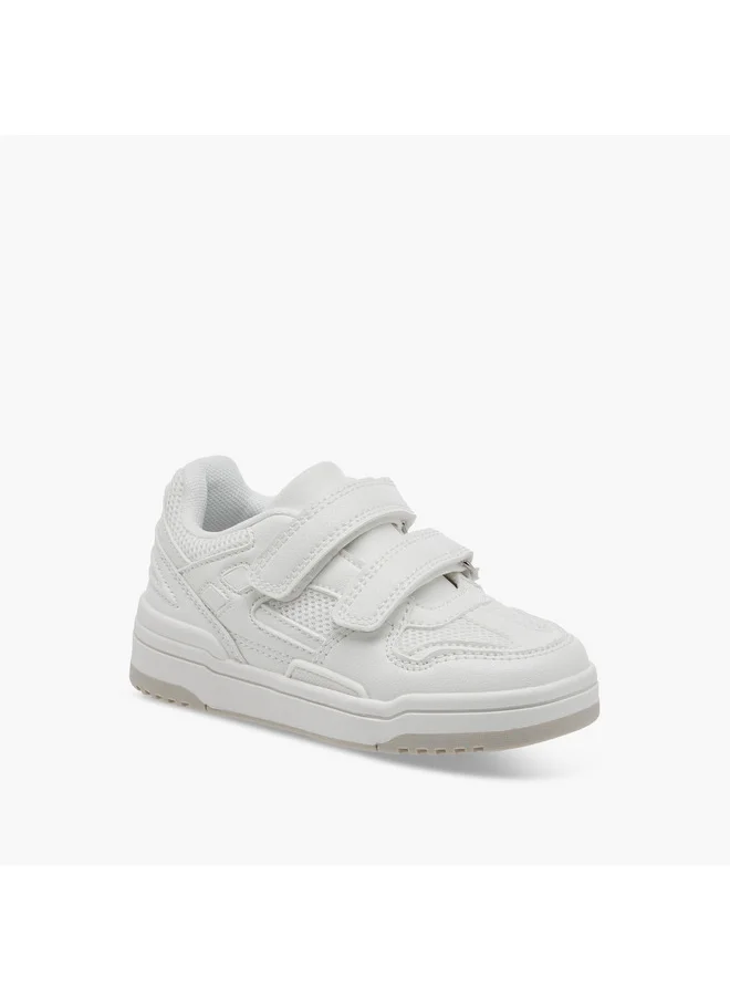 جونيورز Boys Panelled Sneakers with Hook and Loop Closure