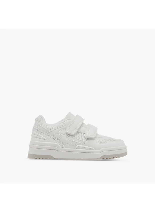 جونيورز Boys Panelled Sneakers with Hook and Loop Closure
