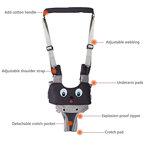 IULONEE Baby Walker, Handheld Kids Toddler Walking Harness Helper Assistant Protective Belt Child Activity Walker Adjustable Standing Up Walking Learning Helper for Toddler 7-24 Month (N-Grey) - Image 4
