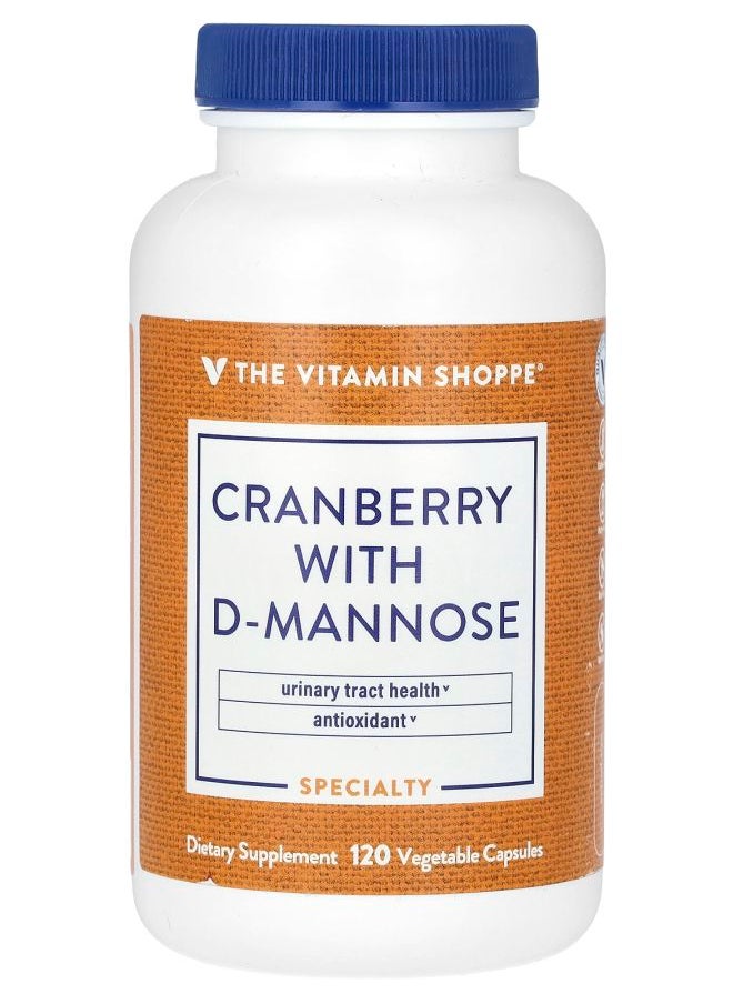 The Vitamin Shoppe - Cranberry With D-Mannose 120 Vegetable Capsules - Image 1