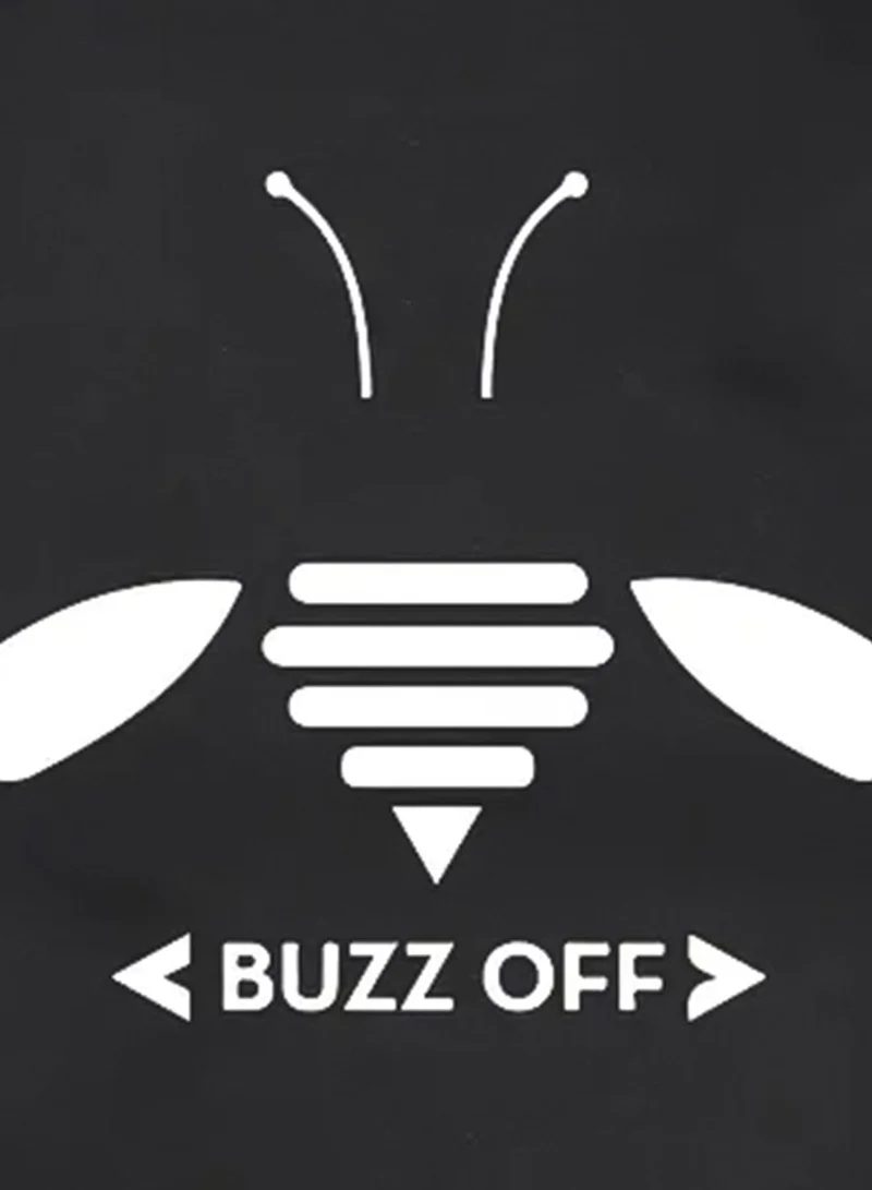 Campus Sutra Women's Onyx Black Buzz-Off Print Pullover Hoodie