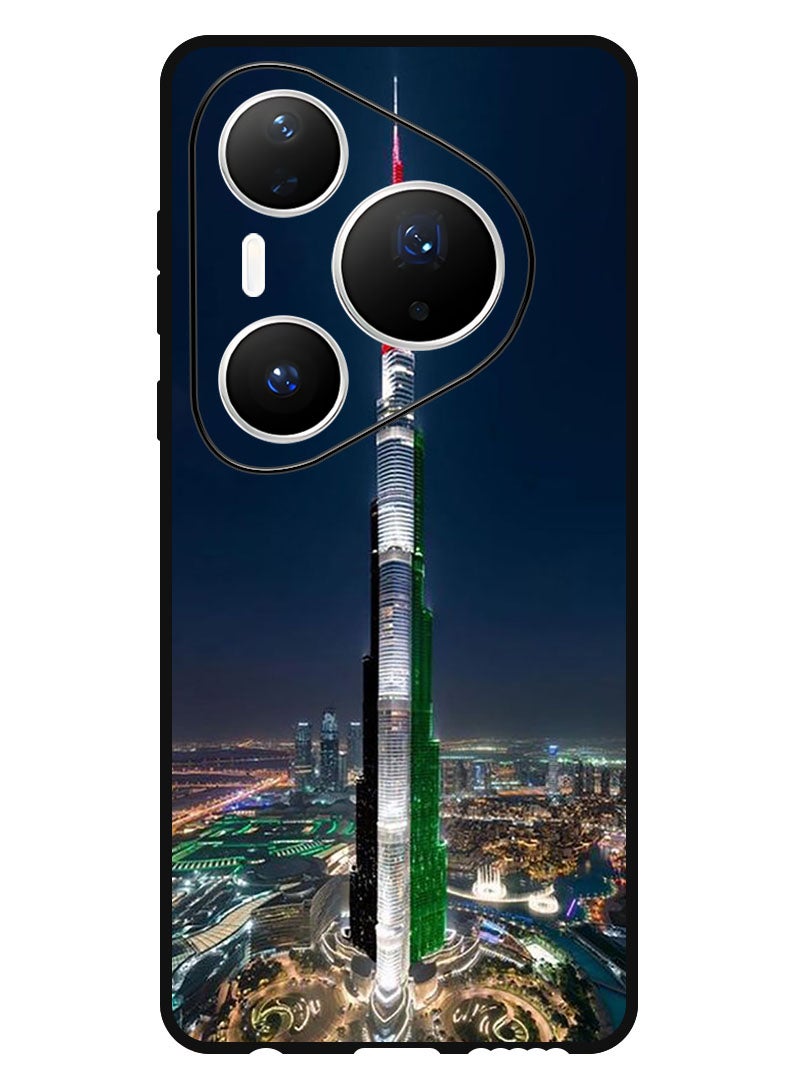 Theodor Case Compatible with Huawei Pura 80 Pro 6.8 Inch Protection Shockproof Bumper Cover Burj Khalifa UAE Flag - Image 1