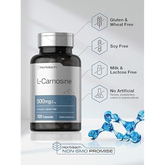 Horbäach L-Carnosine 500mg | 120 Capsule Supplement | Non-GMO & Gluten Free Powder Pills - Image 5