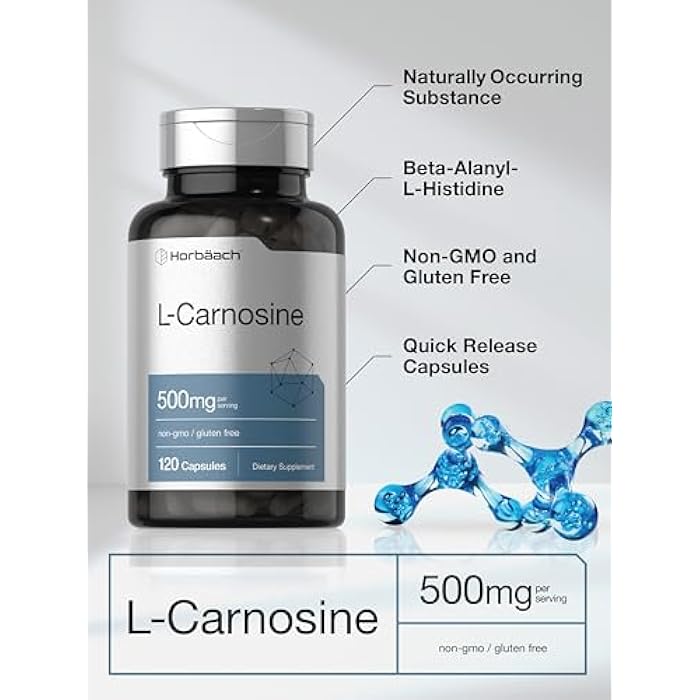Horbäach L-Carnosine 500mg | 120 Capsule Supplement | Non-GMO & Gluten Free Powder Pills - Image 4