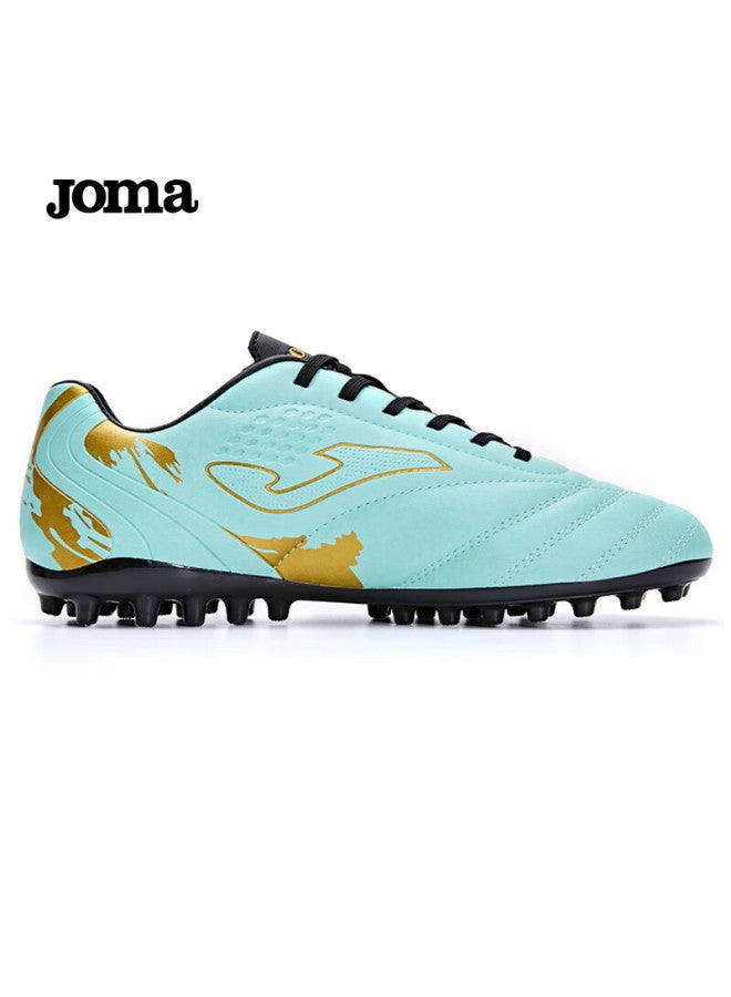 Joma أحذية كرة القدم للرجال والنساء والبالغين والمراهقين والطلاب، أحذية تدريب كرة القدم غير قابلة للانزلاق مع مسامير Mg، باللون الأخضر والذهبي، مقاس 42 - Image 2