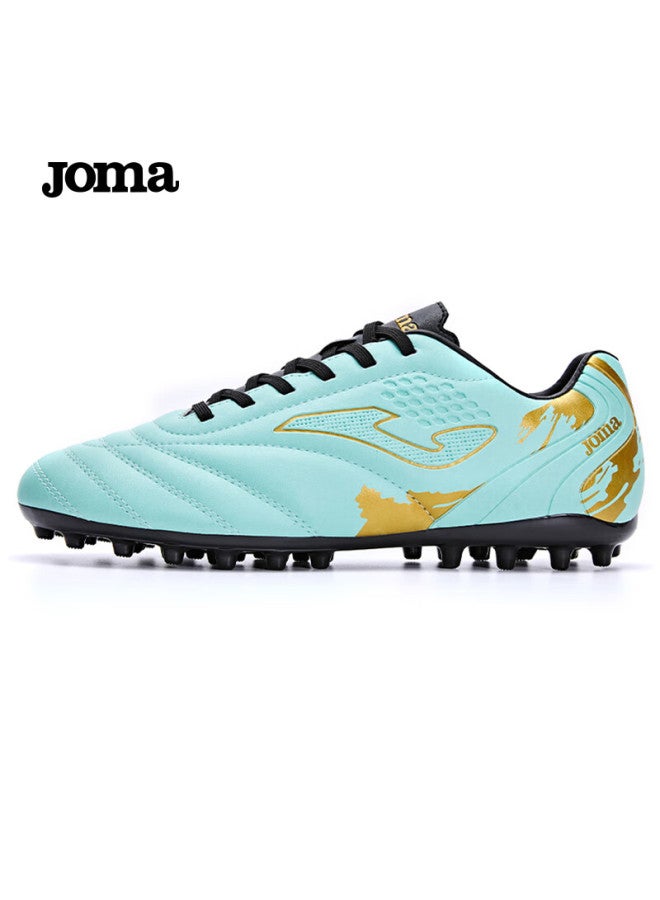 Joma أحذية كرة القدم للرجال والنساء والبالغين والمراهقين والطلاب، أحذية تدريب كرة القدم غير قابلة للانزلاق مع مسامير Mg، باللون الأخضر والذهبي، مقاس 42 - Image 1