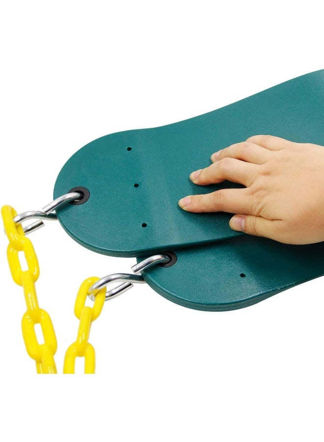 Rainbow Toys Juegoal Heavy Duty Swings Seats Playground Swing Set Accessories Replacement with 66" Plastic Coated Chain and Snap Hooks, Great for Kids Adults Playground, Backyard and Playroom, Easy Install, 2 Pack  - Image 2