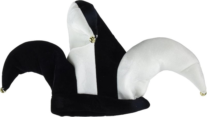 Beistle Plush Black  White Jester Hat - Image 1