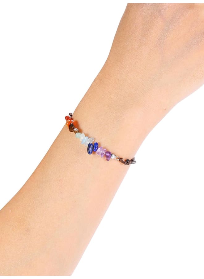 Top Plaza 3 Pcs Healing Crystal Stone Bracelet Handmade Natural Gemstone Chips Bracelet Adjustable Reiki Yoga Jewelry Christmas Gifts For Women  - Image 3