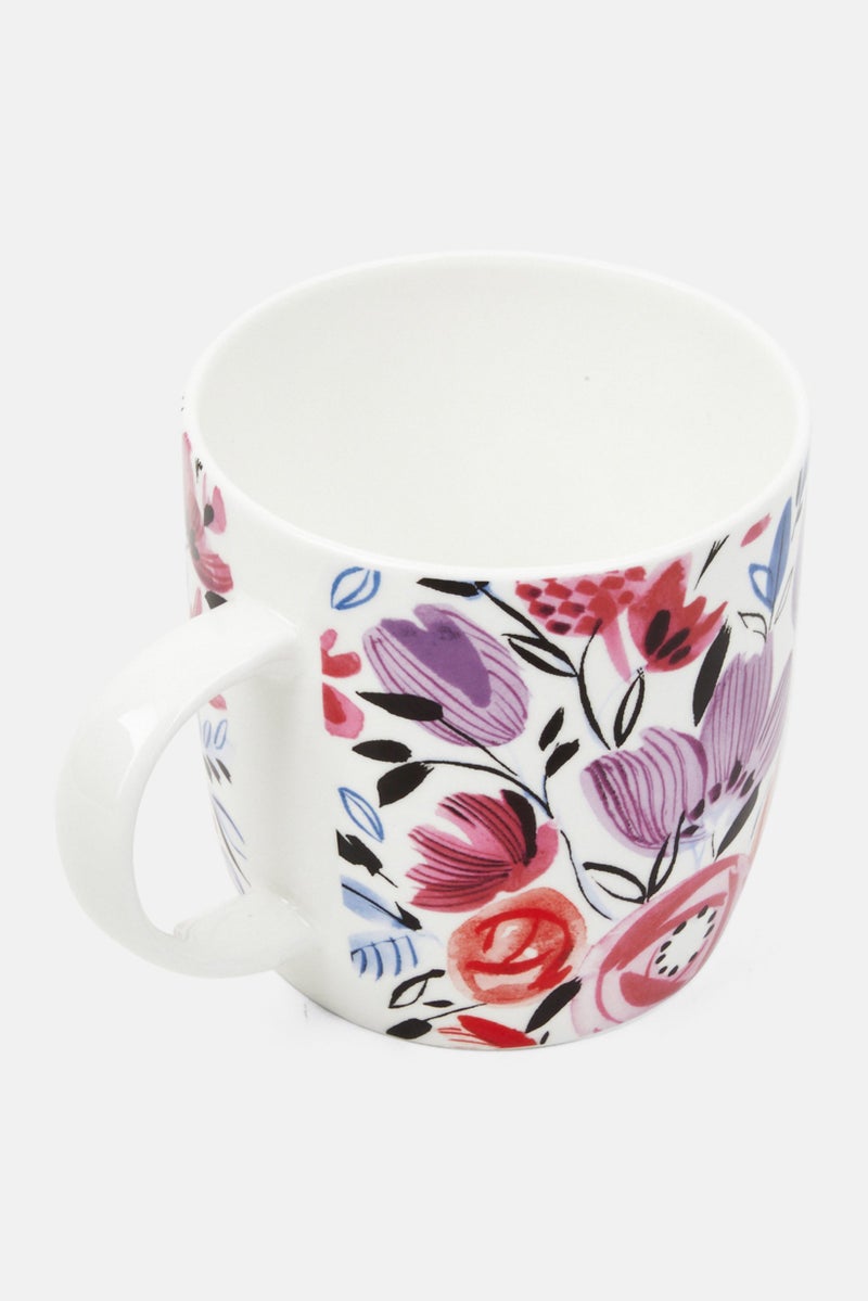 KitchenCraft Floral Coffee Mug 250 ml, White Combo - Image 3