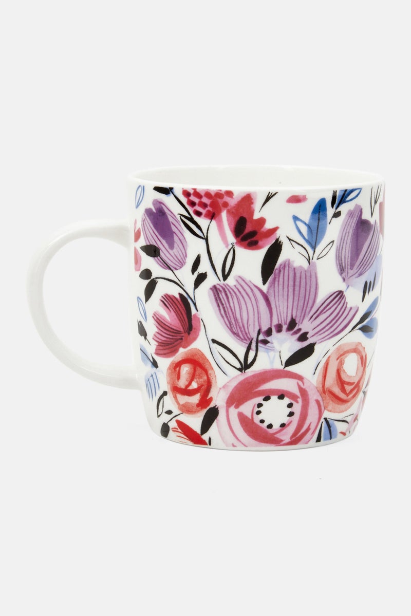 KitchenCraft Floral Coffee Mug 250 ml, White Combo - Image 2