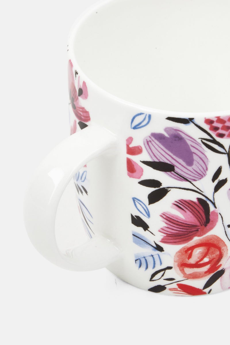 KitchenCraft Floral Coffee Mug 250 ml, White Combo - Image 4