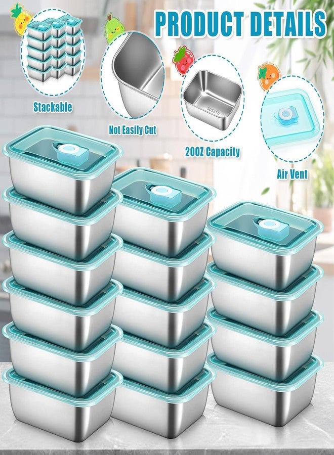 Kyraton Stainless Steel Snack Containers with Transparent Lid, Metal Snack Box, Stackable Food Storage Containers, Easy Open Leak Proof, Mini Small Food Containers - Image 3