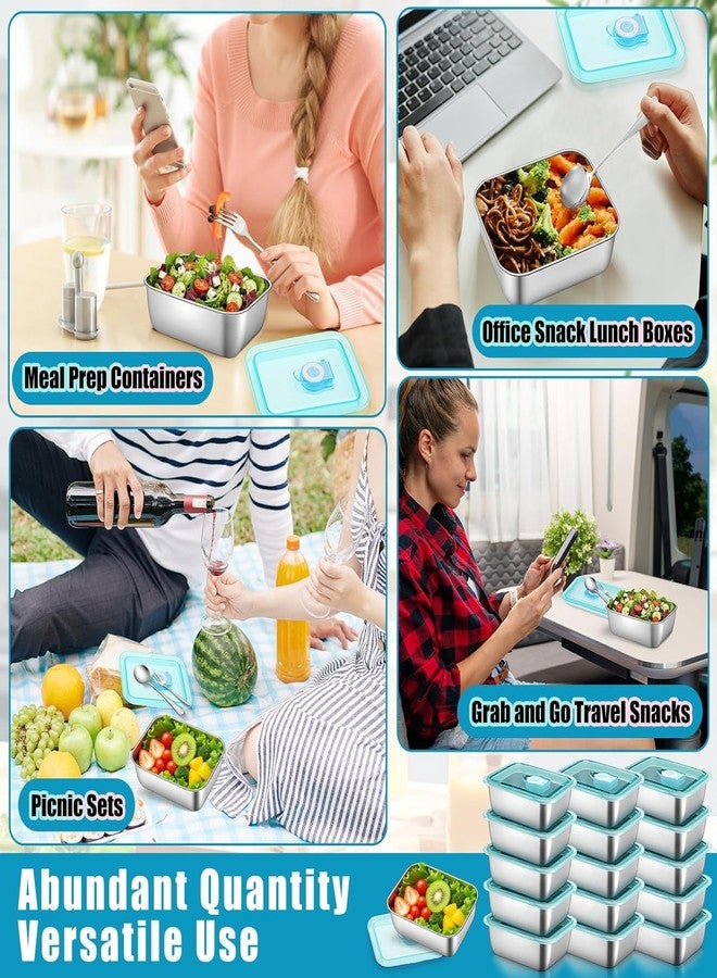 Kyraton Stainless Steel Snack Containers with Transparent Lid, Metal Snack Box, Stackable Food Storage Containers, Easy Open Leak Proof, Mini Small Food Containers - Image 5