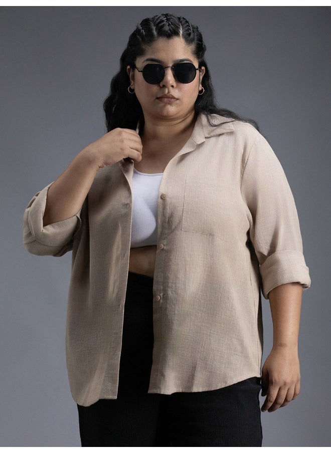 HIGH STAR - Women's Brown Oversized Shirt - Trendy and Comfortable Loose Fit - Image 1