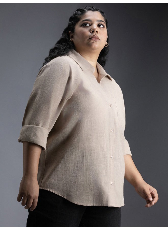 HIGH STAR - Women's Brown Oversized Shirt - Trendy and Comfortable Loose Fit - Image 1