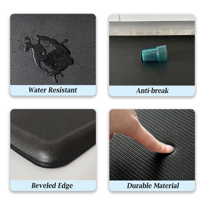 Artnice Kitchen Mats for Floor, 3/4 Inch Thick Anti Fatigue Mats for Kitchen Floor, Non-Slip Standing Desk Mat, Waterproof Cushioned Kitchen Rugs for Home, Office, Sink, Laundry (17.3" x 28") - Image 5
