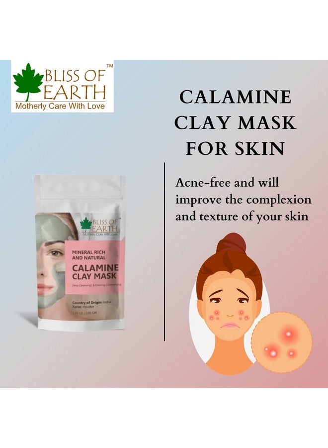 Bliss of Earth 100% Pure Pink Calamine Clay Powder 3x 100gm Pack Of 3 - Image 4