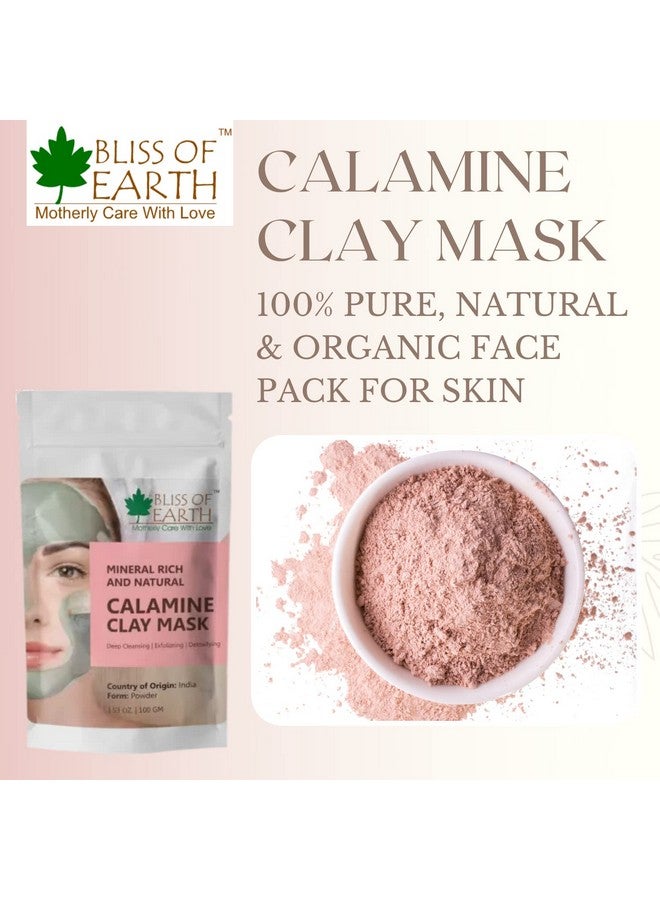Bliss of Earth 100% Pure Pink Calamine Clay Powder 3x 100gm Pack Of 3 - Image 3