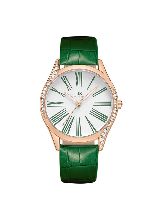 KENNETH SCOTT Women's Polyurethane Analog Watch K23534-RLHW - 36 mm  - Image 1