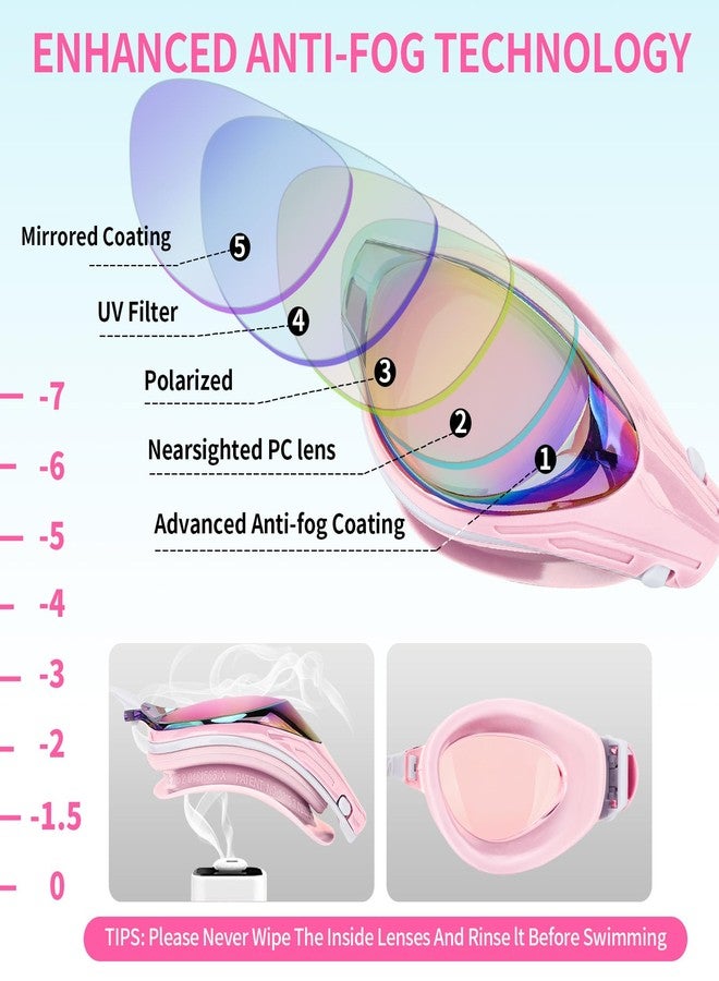 WAVE Nearsighted Swim Goggles, Shortsighted Optical Swimming Goggles No Leaking Anti Fog UV Protection for Adult Men Women - Image 4