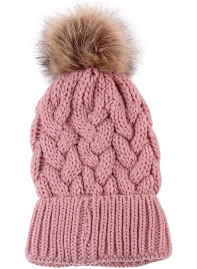klarako 2PCS Mother&Baby Hat Parent-Child Hat Family Matching Cap Winter Warmer Knit Wool Beanie Ski Cap - Image 2
