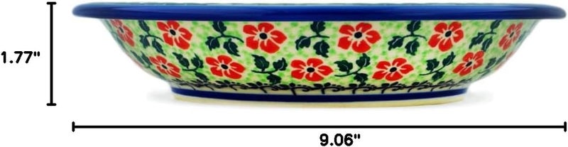 Polmedia Polish Pottery Polish Pottery 9inch Pasta Bowl Poppies Charm Theme Signature UNIKAT  Certificate of Authenticity  - Image 5