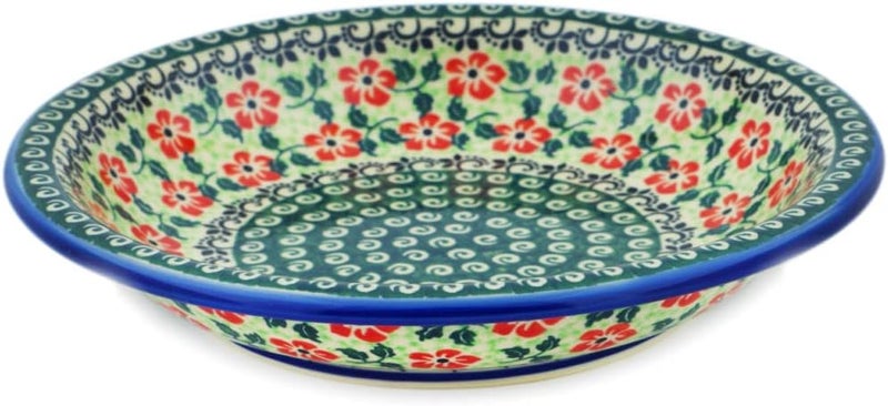 Polmedia Polish Pottery Polish Pottery 9inch Pasta Bowl Poppies Charm Theme Signature UNIKAT  Certificate of Authenticity  - Image 2