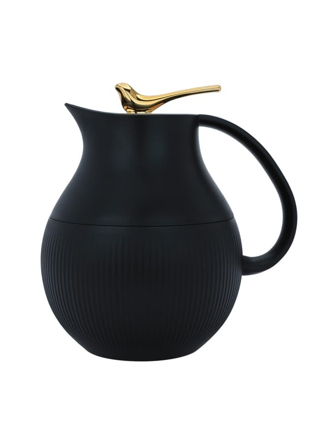 Royal 6 Deluxe Thermos, 0.95L, Black With Golden Bird Pattern - Image 1