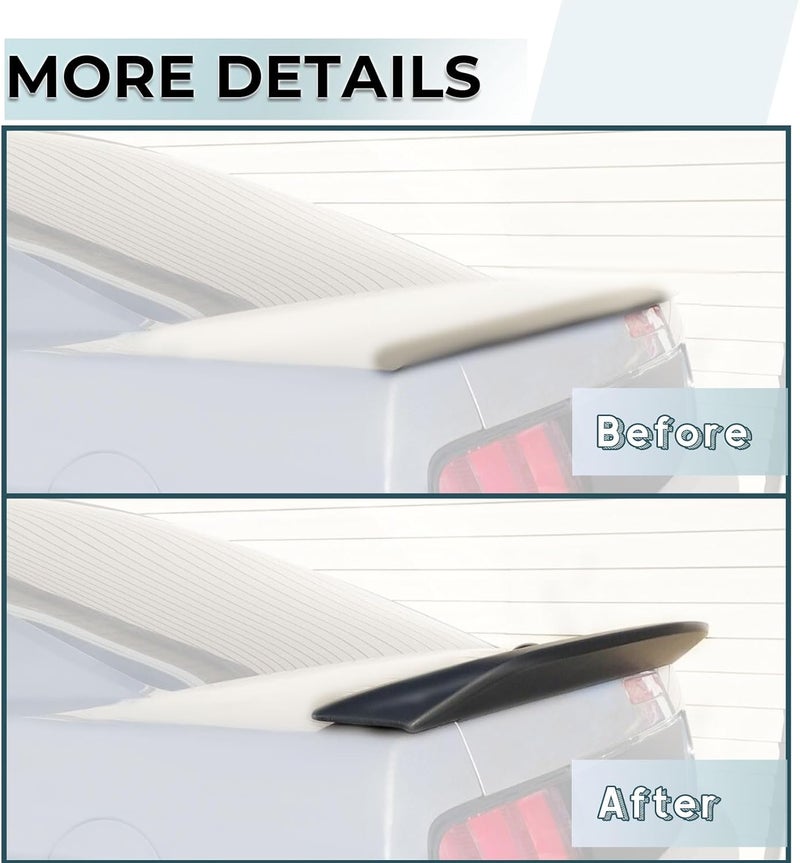 Kojem Rear Trunk Spoiler Wing for 2005-2009 Ford Mustang GT500 - Ducktail Style Black - Image 4