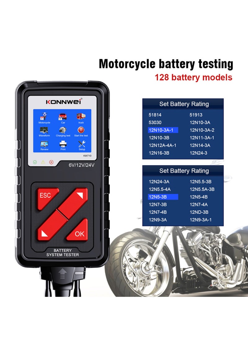 Konnwei جهاز تحليل واختبار بطارية 100-2000CCA للسيارات والشاحنات 6V 12V 24V أداة تشخيص نظام بدء التشغيل والشحن - Image 5