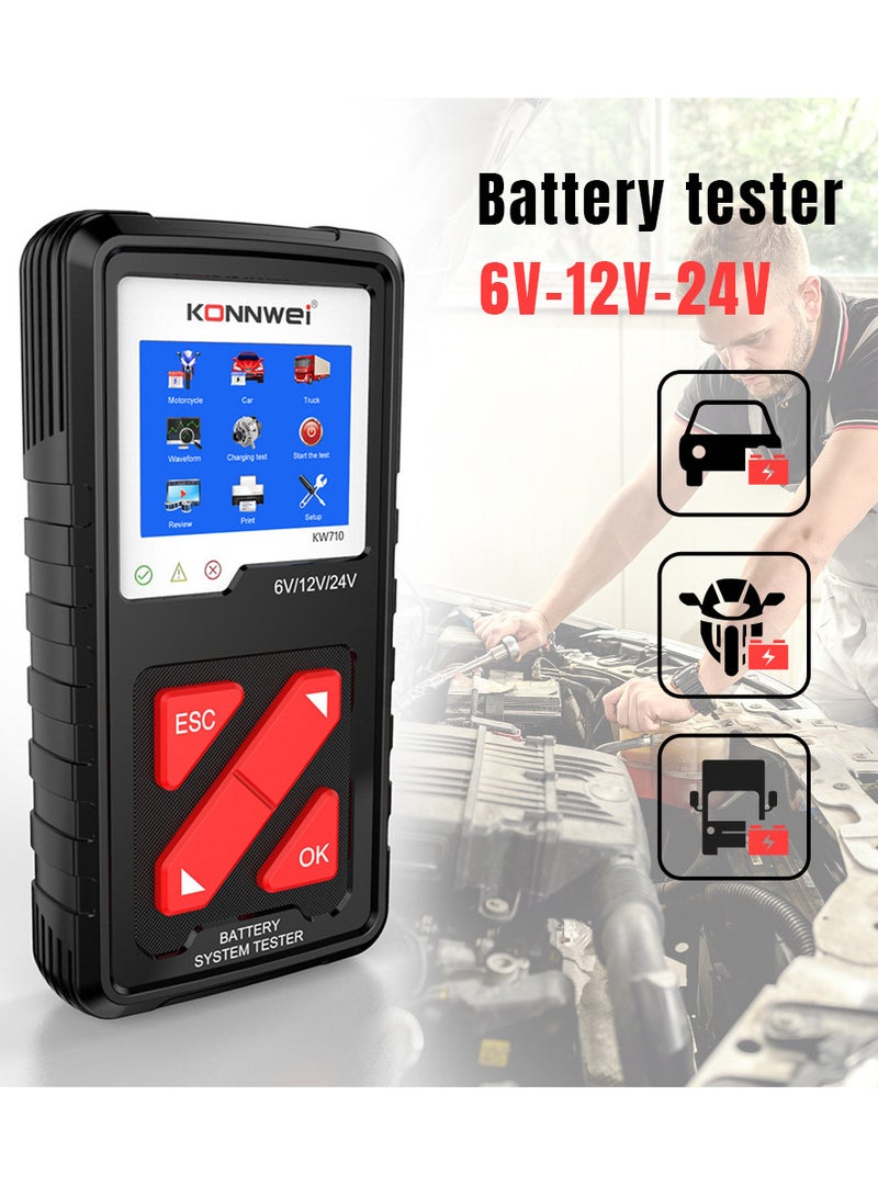 Konnwei جهاز تحليل واختبار بطارية 100-2000CCA للسيارات والشاحنات 6V 12V 24V أداة تشخيص نظام بدء التشغيل والشحن - Image 4