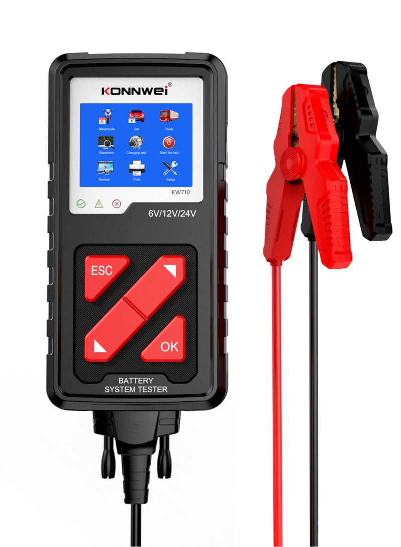 Konnwei جهاز تحليل واختبار بطارية 100-2000CCA للسيارات والشاحنات 6V 12V 24V أداة تشخيص نظام بدء التشغيل والشحن - Image 2