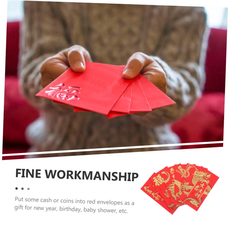 Chinese Red Envelopes Set of 6 Unique Designs for Lunar New Year Wedding Birthday Money Gifts - Image 5
