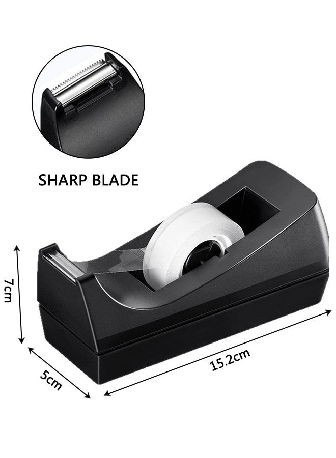 HOOTO Desk Tape Dispenser, Non-Skid Base Tape Roll Dispenser for School, Home, Office（black） - Image 2