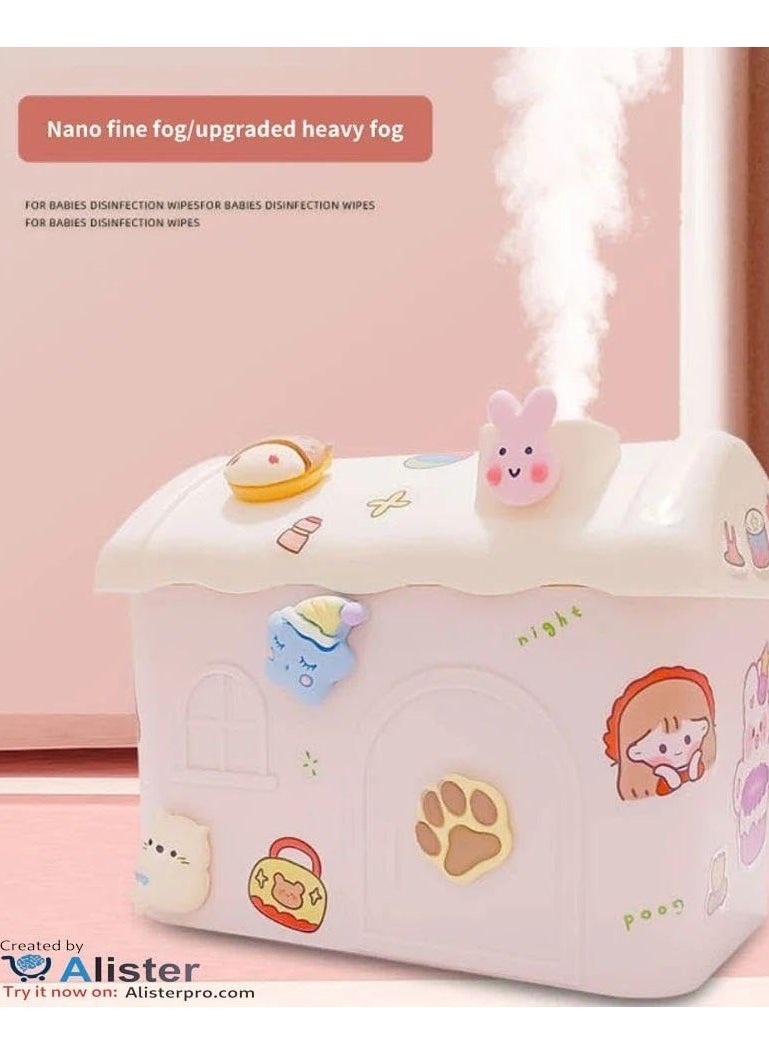 Generic - DIY Small Humidifier for Bedroom, 600ML Portable Humidifiers for Baby Nursery, USB Personal Humidifier for Office Desk Home Plant Travel, Cute Cool Mist Humidifier with 2 Mist Modes (Pink) - Image 1