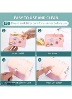 Generic DIY Small Humidifier for Bedroom, 600ML Portable Humidifiers for Baby Nursery, USB Personal Humidifier for Office Desk Home Plant Travel, Cute Cool Mist Humidifier with 2 Mist Modes (Pink)  - Image 2